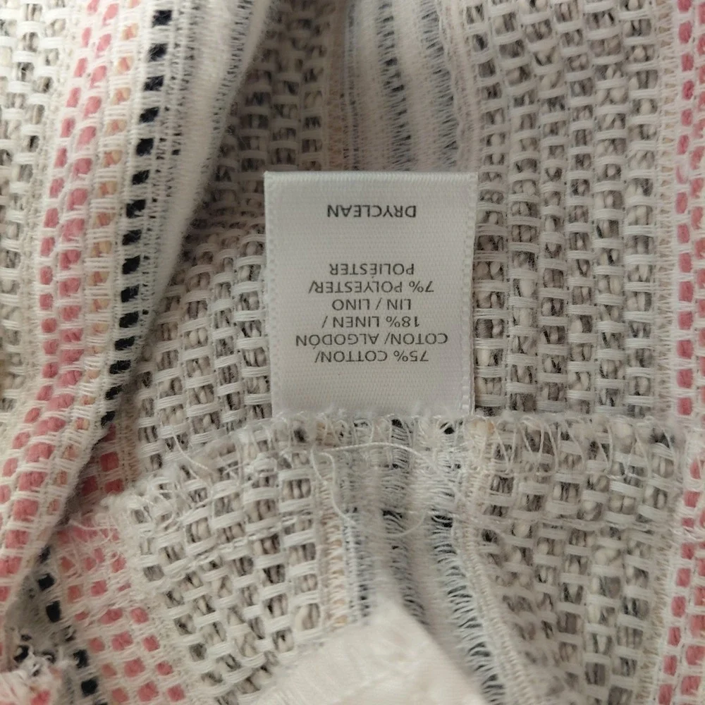 Ann Taylor LOFT Striped Textured Riviera Shorts Size 10P Black Pink Gray White